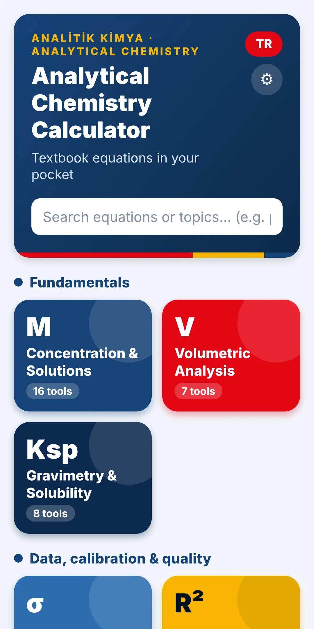 Screenshot: Pick a topic or search