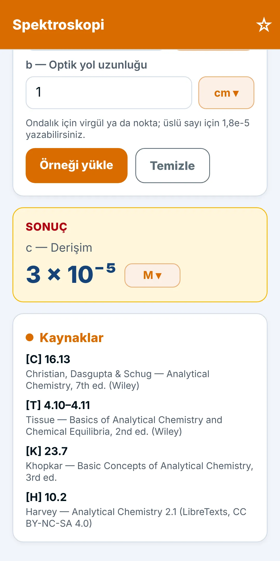 Ekran görüntüsü: Bilinmeyeni seçin, değerleri girin