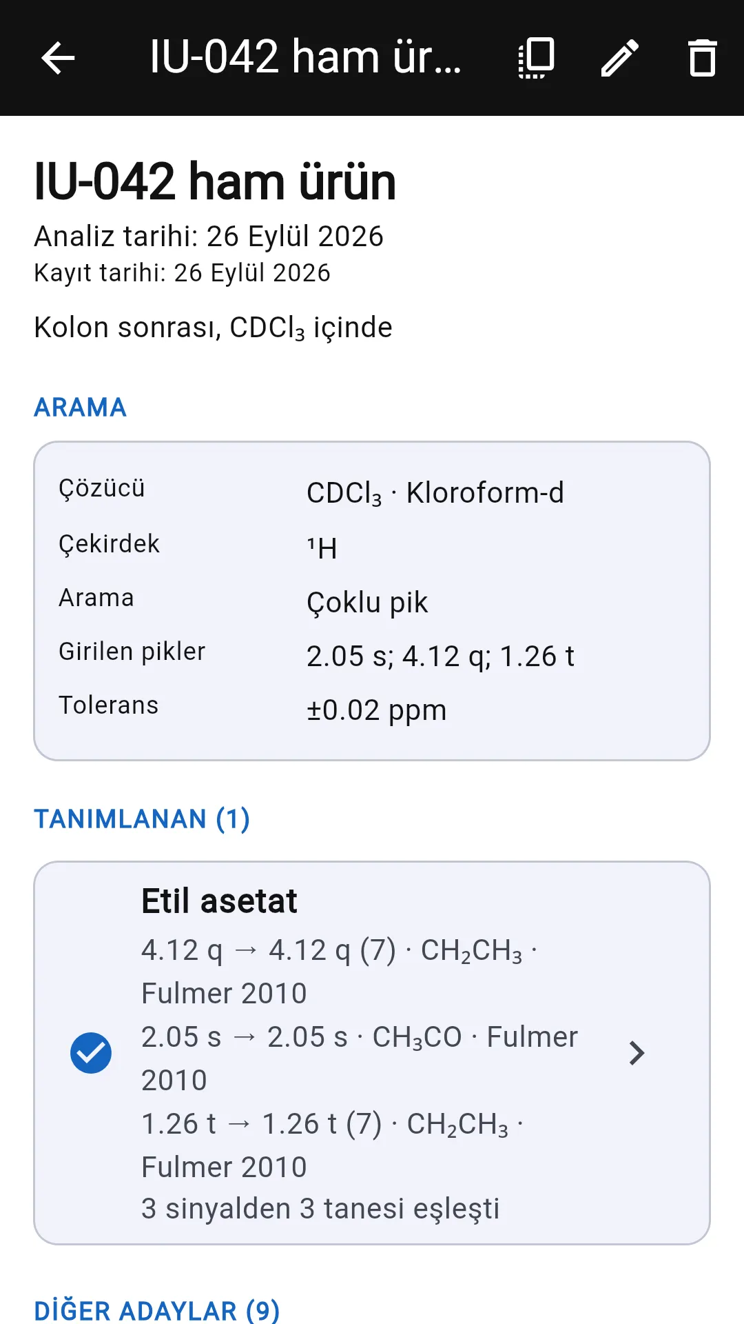 Ekran görüntüsü: Sonucu kaydedin